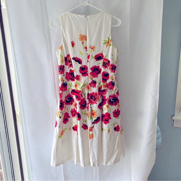 NWOT Lauren Ralph Lauren Dress White floral sateen Tamal SZ 8 - Picture 9 of 14